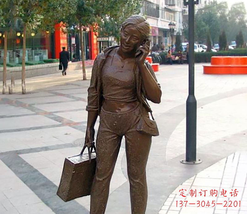 泉州打电话女人现代人物雕塑