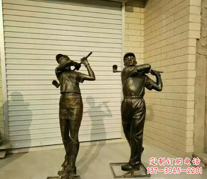泉州打高尔夫人物园景观铜雕