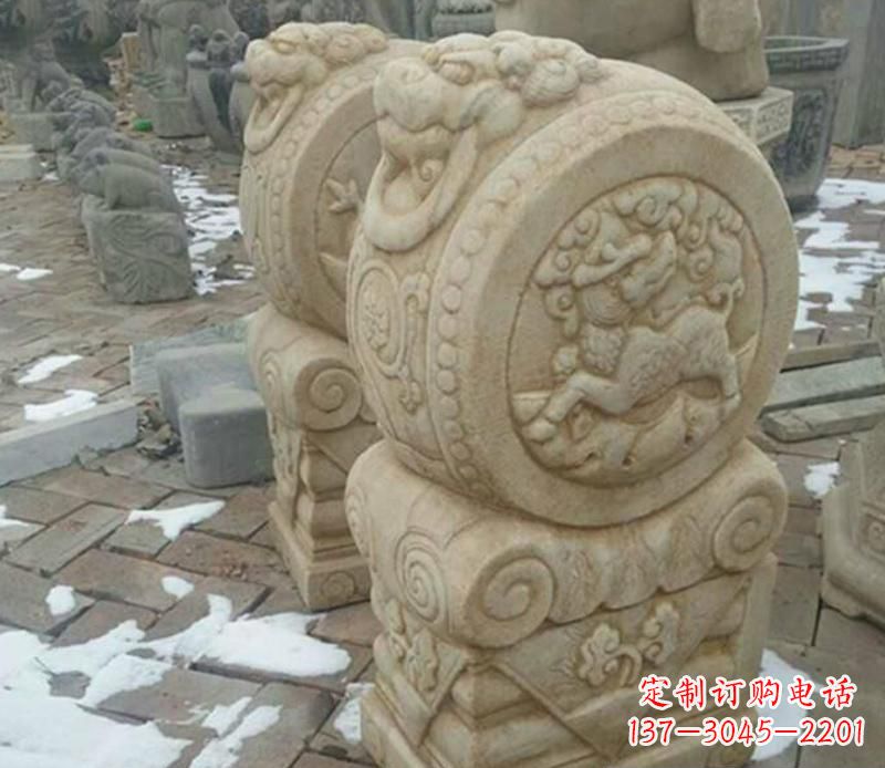 泉州大理石抱鼓公园门墩雕塑——精美雕刻展现灵动之美