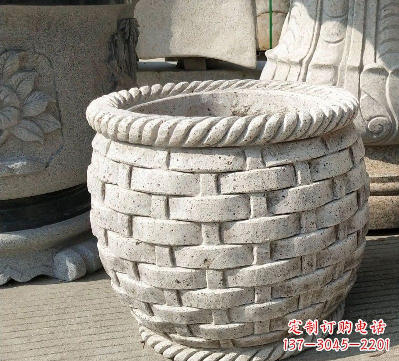 泉州大理石雕塑水缸