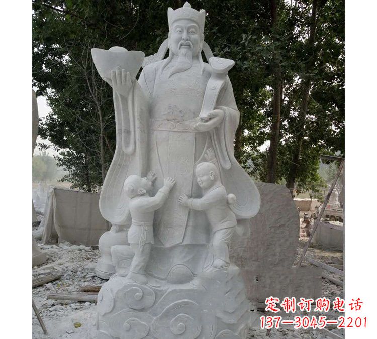 泉州大理石财神雕塑——守护家庭繁荣