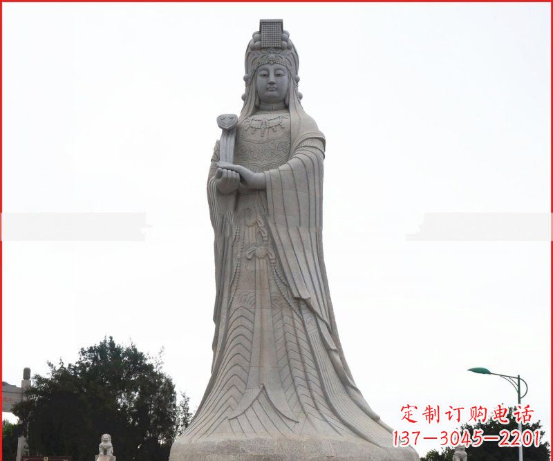 泉州大理石大型妈祖神像雕塑