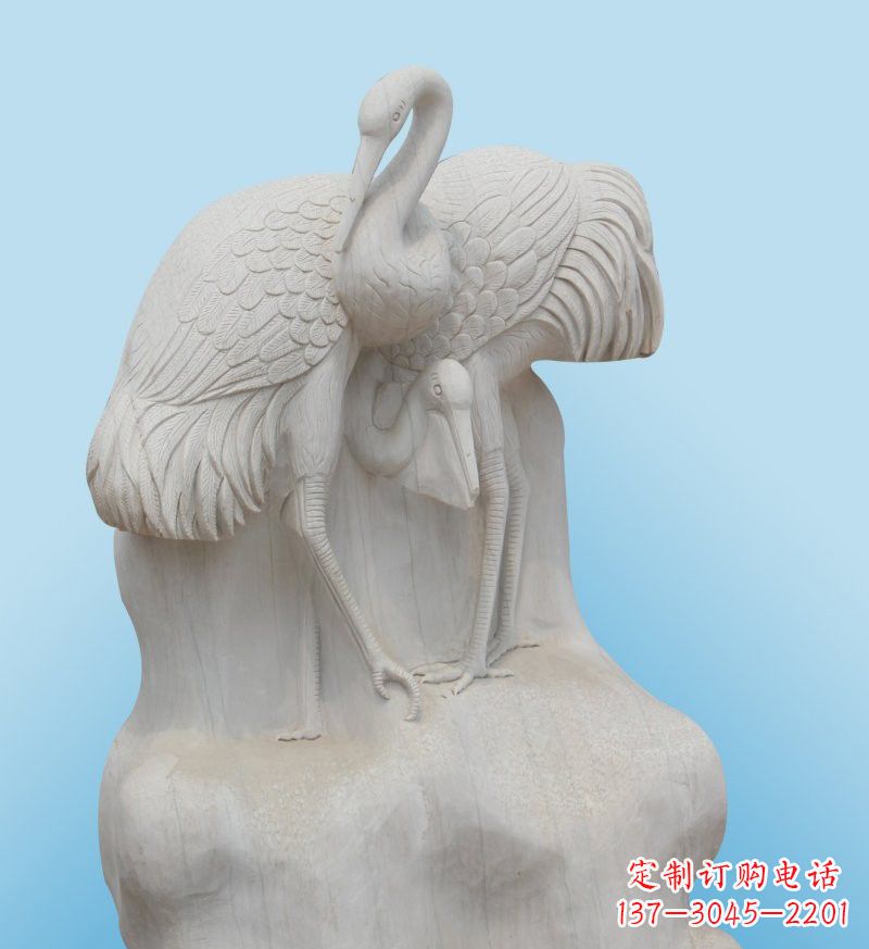 泉州大理石丹顶鹤石雕