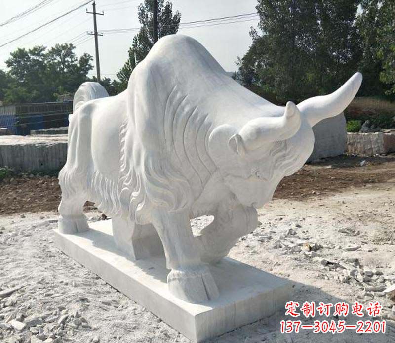 泉州大理石动物奔牛雕塑