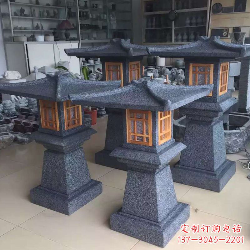 泉州大理石仿汉阙石雕灯笼
