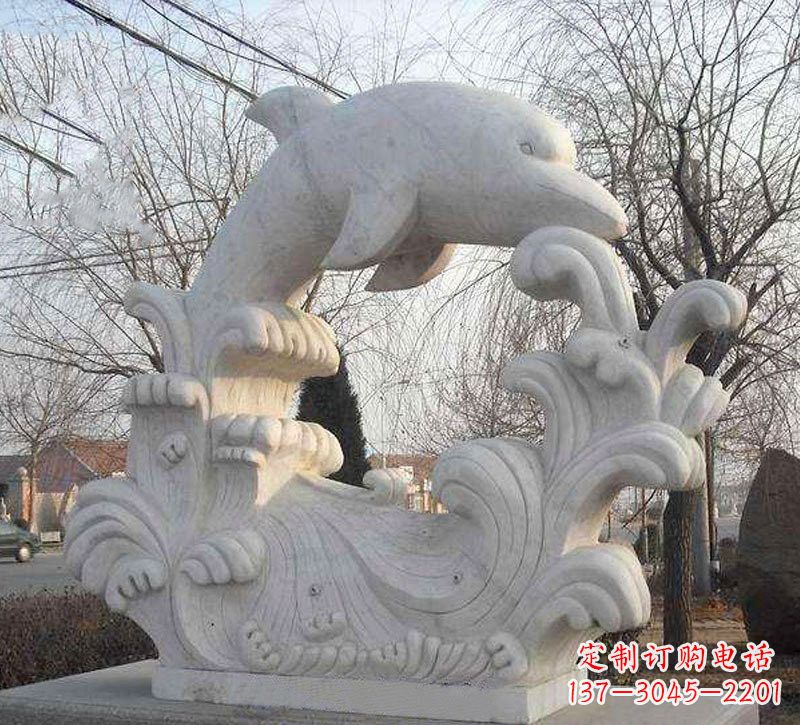 泉州海豚浪花大理石雕塑