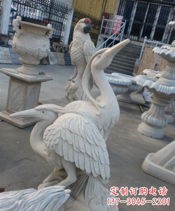 泉州中领雕塑仙鹤石雕