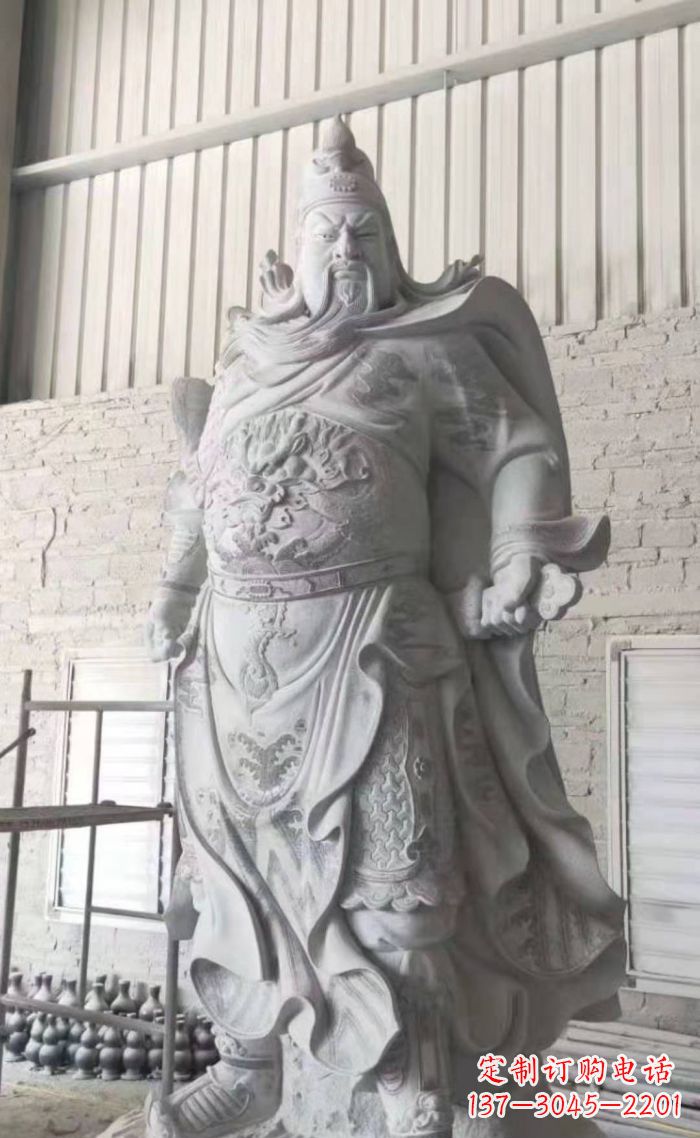 泉州大理石关公雕塑,精美绝伦