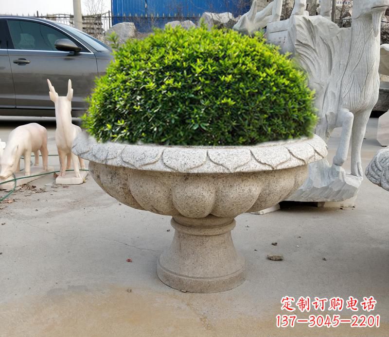 泉州大理石花盆雕塑 (2)