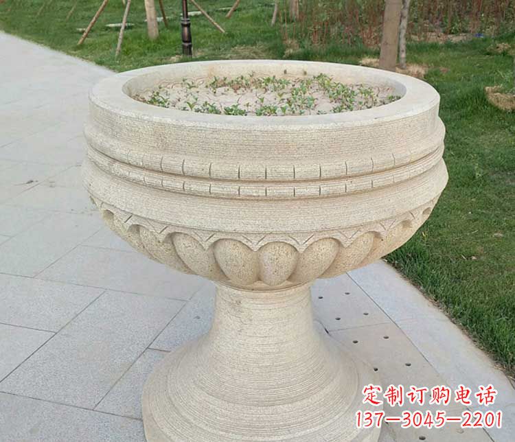 泉州大理石花盆公园石雕 (2)