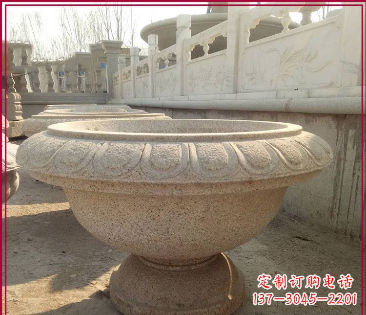 泉州大理石花盆公园石雕