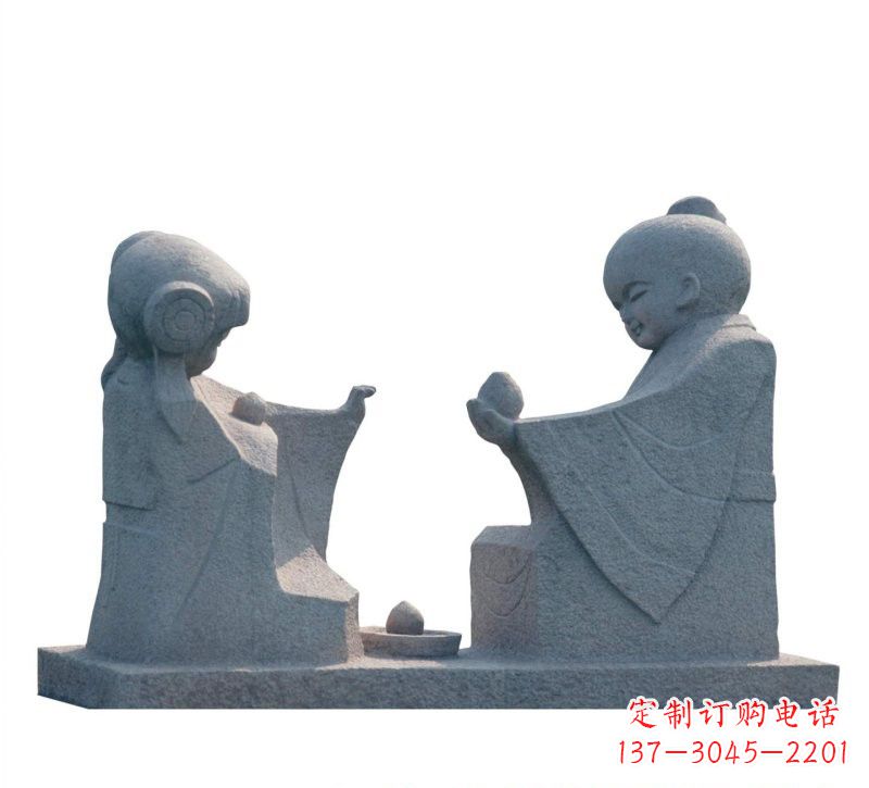 泉州传统风情——大理石孔融让梨雕塑