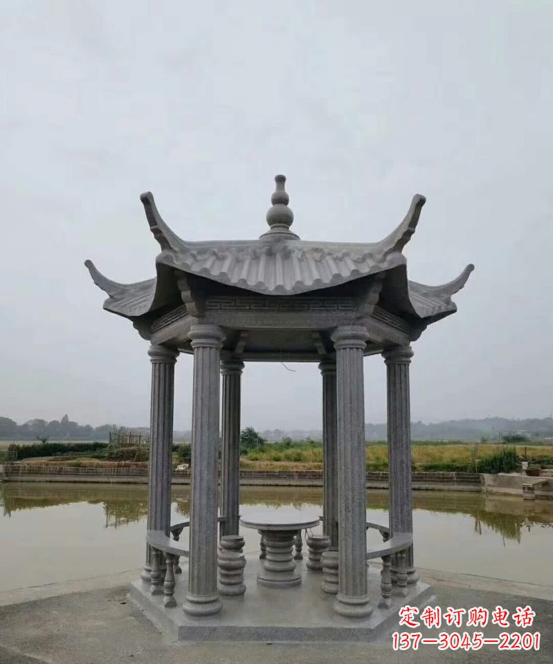 泉州大理石凉亭石雕塑 