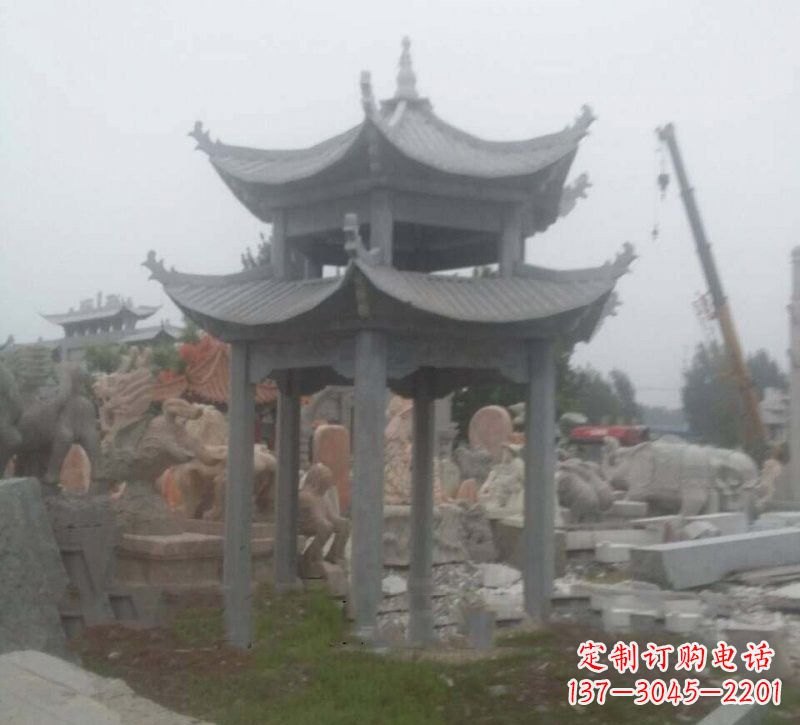 泉州大理石六角凉亭石雕