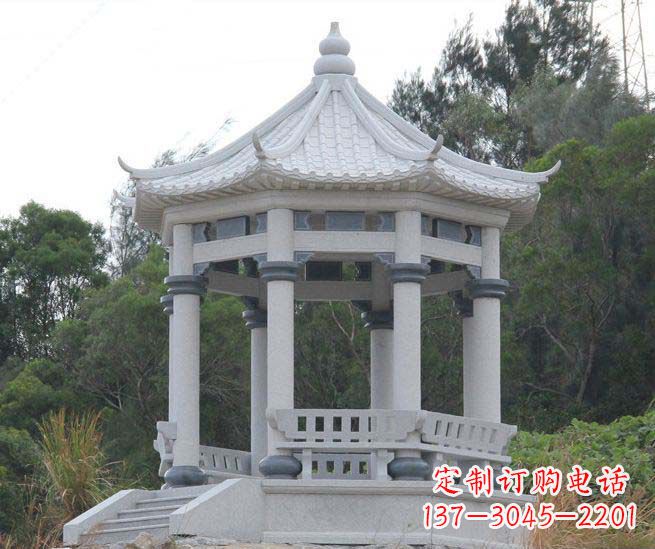 泉州大理石六角石雕凉亭