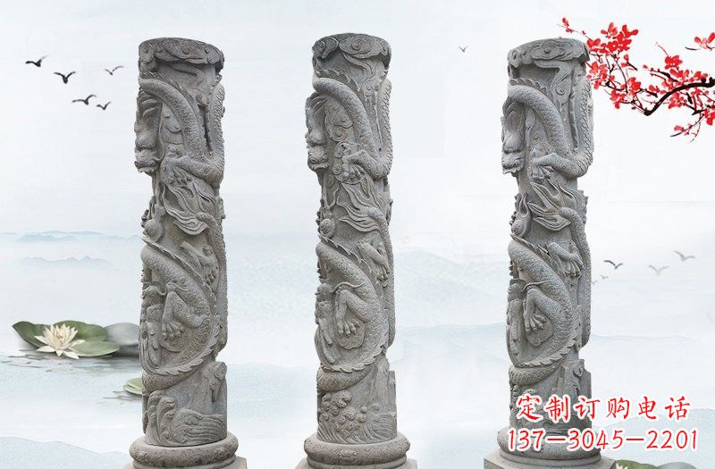 泉州大理石龙柱雕塑