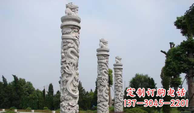 泉州大理石龙柱雕塑1