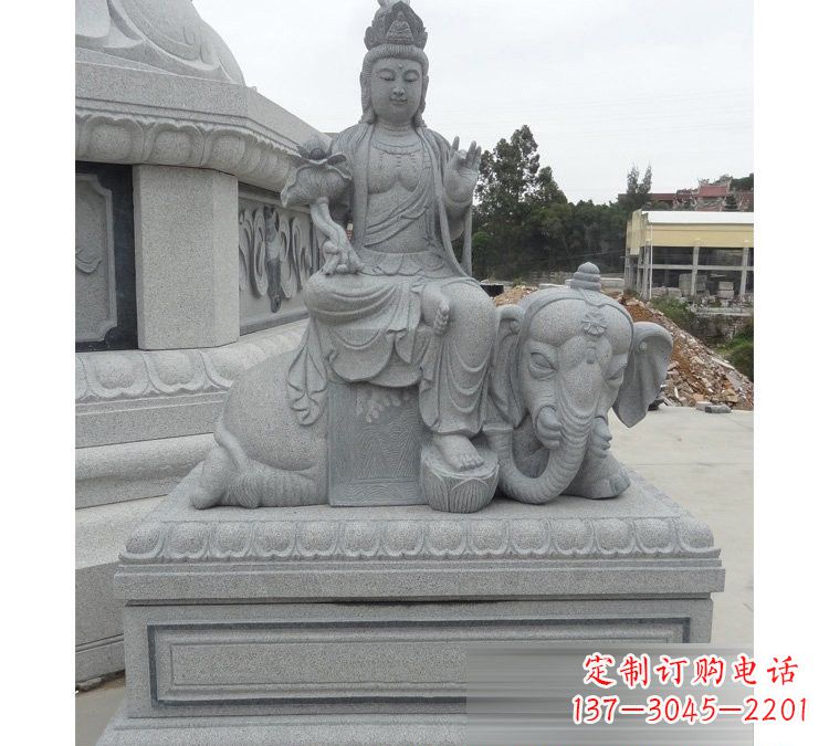 泉州精雕细琢的大理石普贤菩萨雕塑