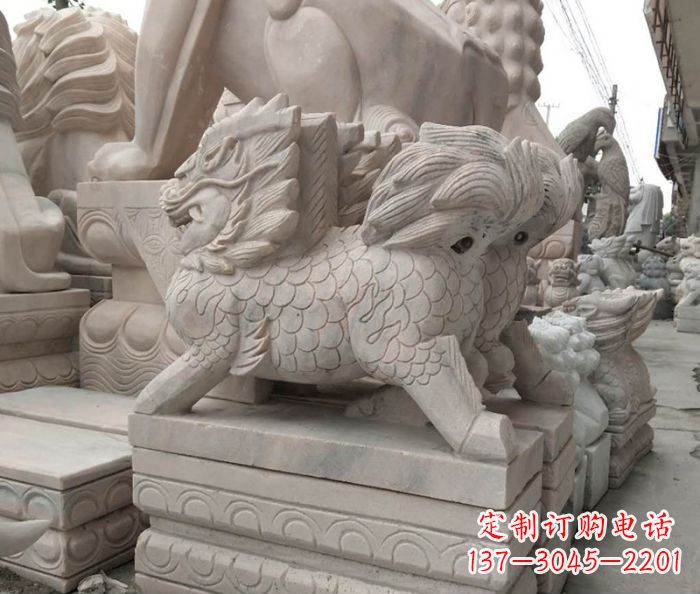 泉州大理石麒麟古代神兽石雕_2