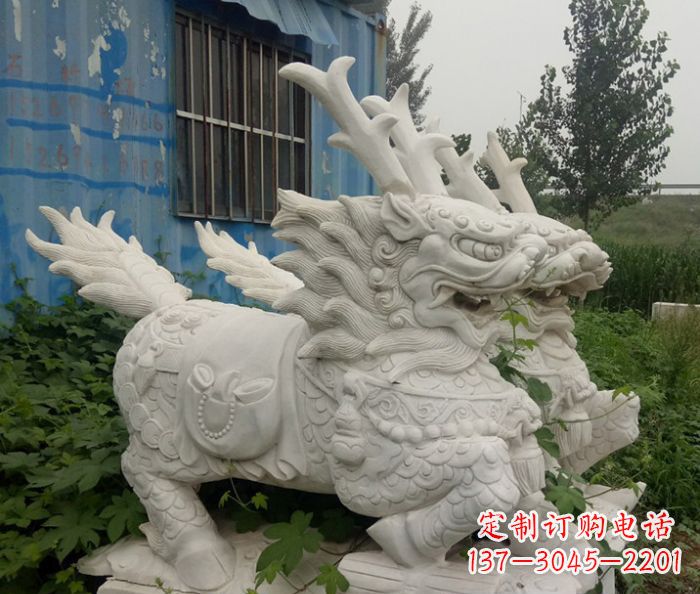 泉州大理石瑞兽麒麟石雕