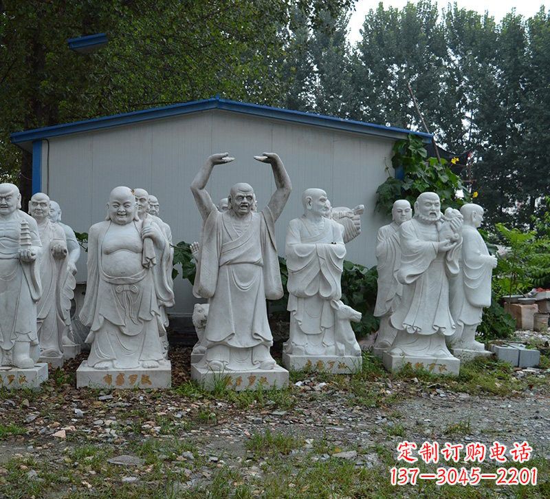 泉州大理石十八罗汉雕塑