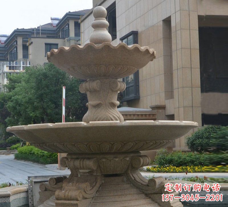 泉州大理石双层简约喷泉雕塑