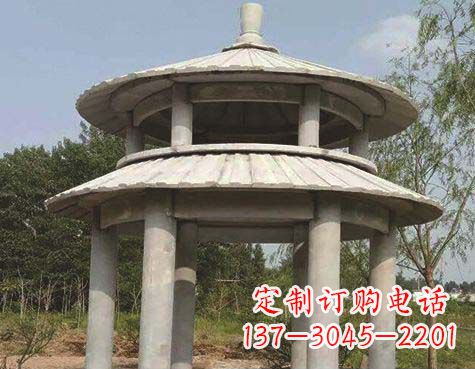泉州大理石双层圆顶凉亭石雕