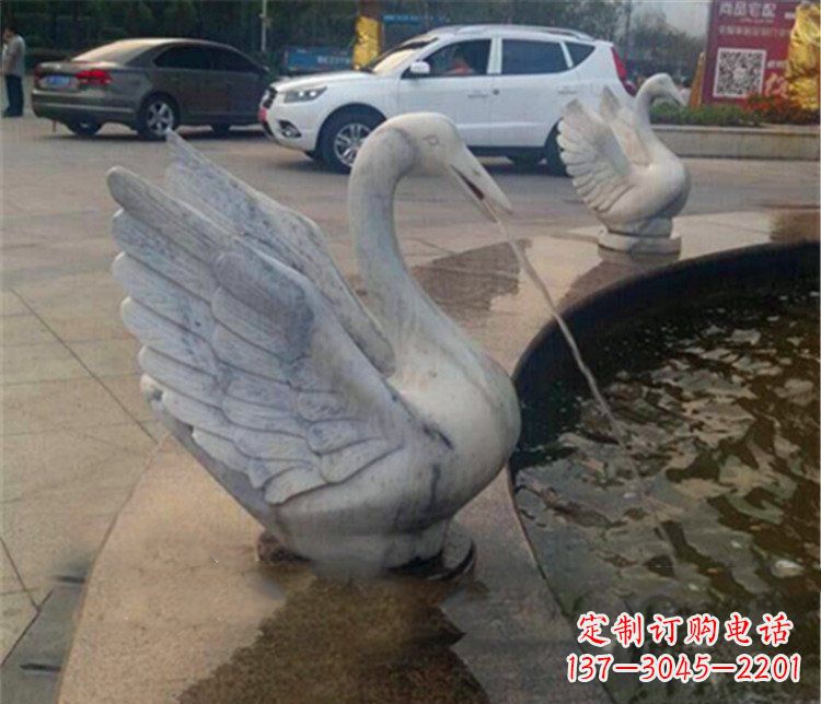 泉州大理石天鹅喷泉石雕
