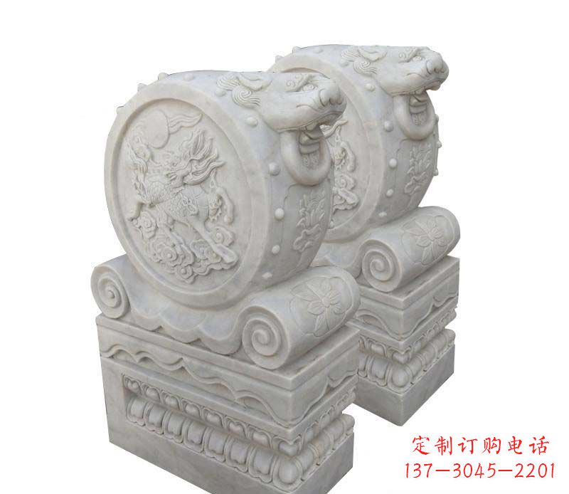 泉州大理石狮子头门墩雕塑