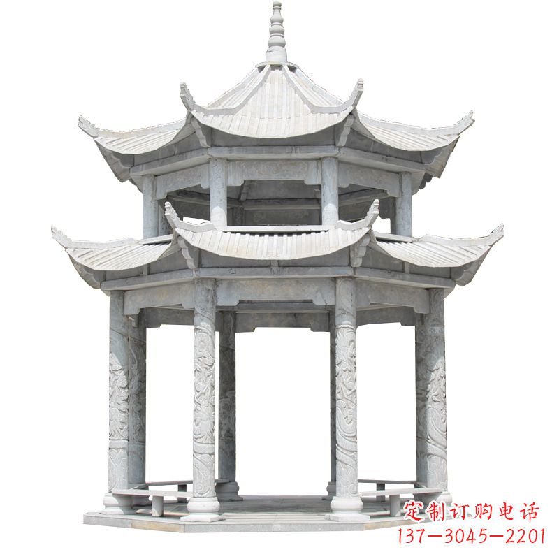 泉州大理石古建凉亭雕塑