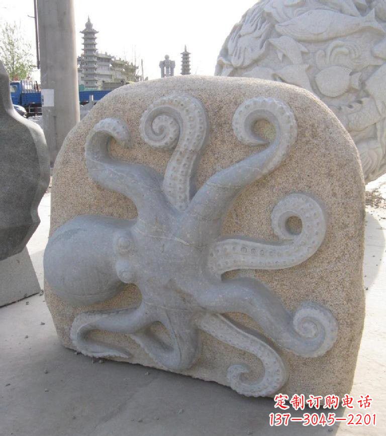 泉州精美大理石章鱼雕塑