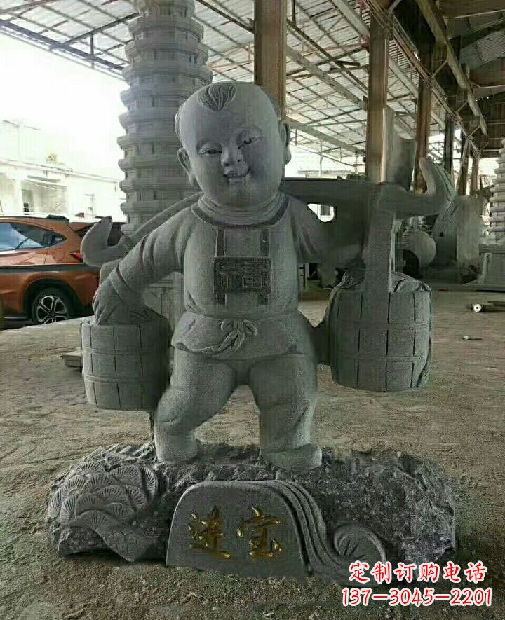泉州大理石招财进宝古代儿童雕塑