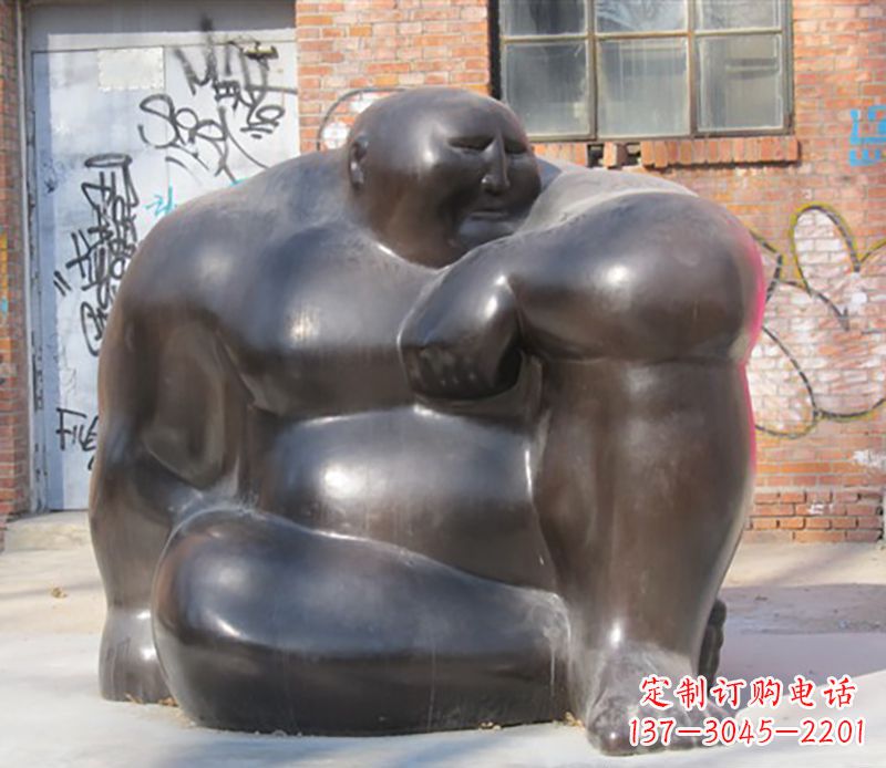 泉州铜雕大胖子男人雕塑