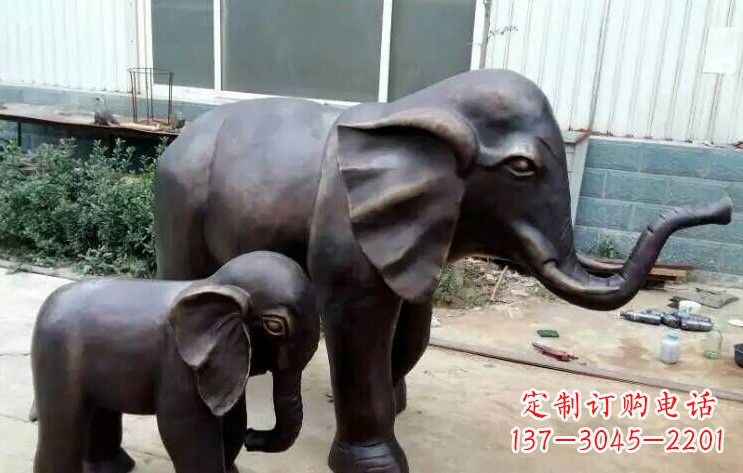 泉州大象母子铜雕塑