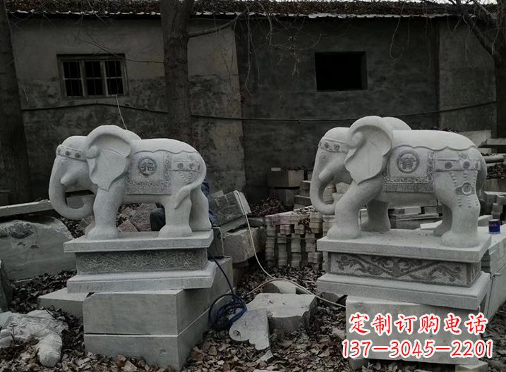 泉州大象石雕摆件