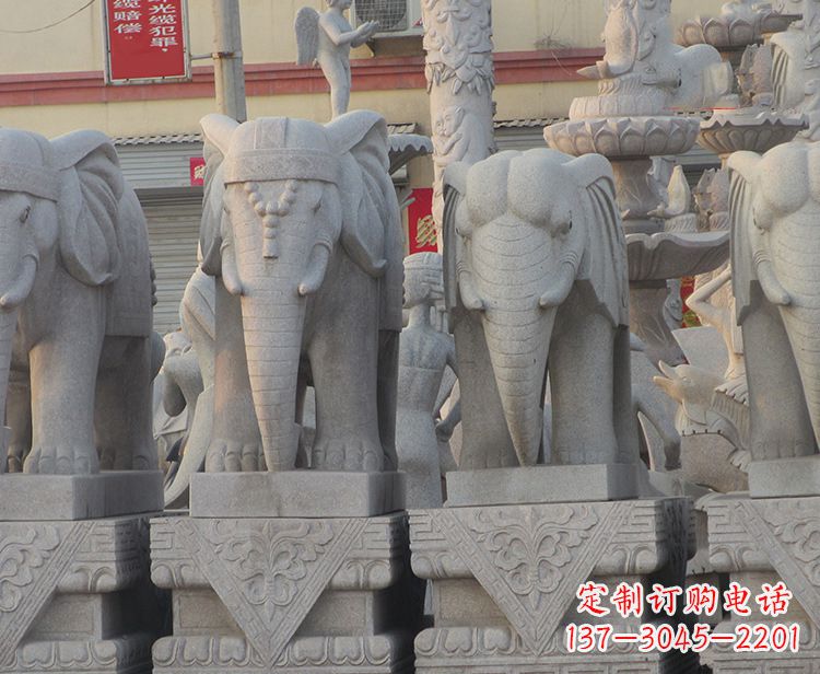 泉州大象石柱雕塑