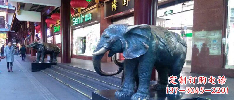 泉州大象铜雕企业门口动物雕塑