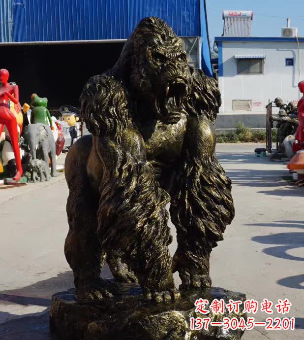 泉州中领雕塑精美的猩猩铜雕