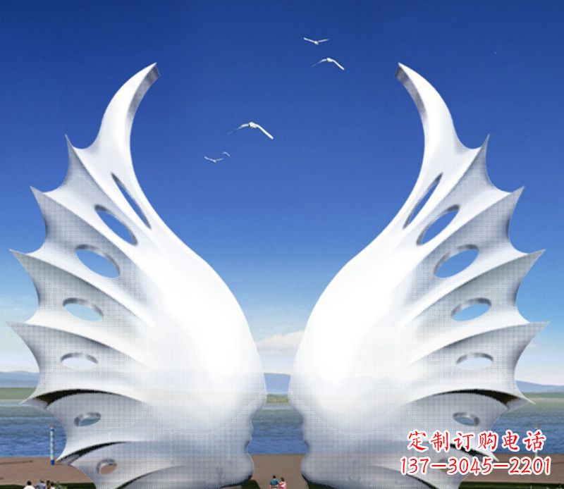泉州不锈钢翅膀雕塑