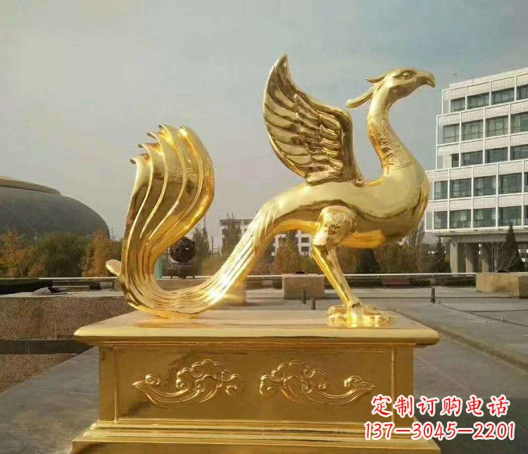泉州大型凤凰动物铜雕塑