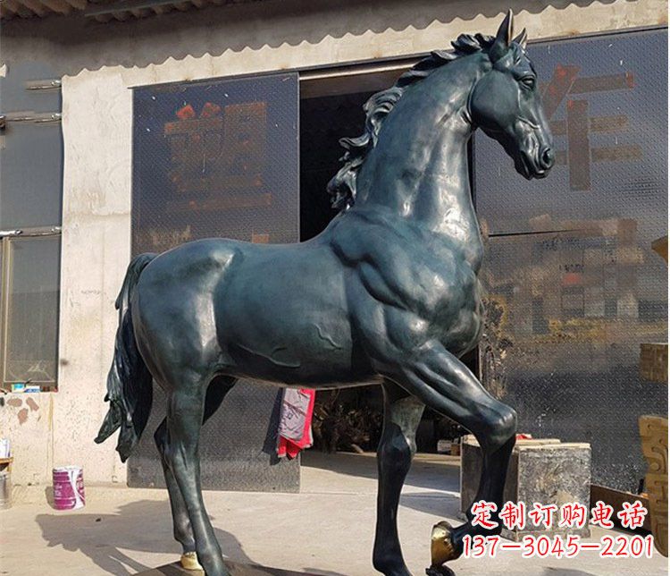 泉州大型公园铸铜马雕塑 (2)