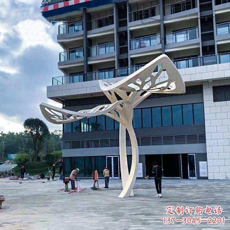 泉州不锈钢抽象树叶雕塑