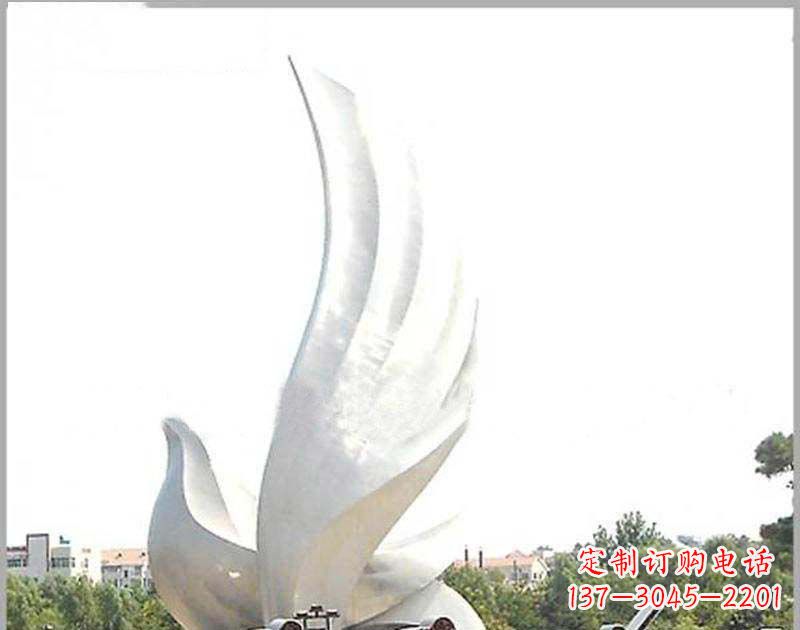 泉州大型不锈钢雕塑和平鸽护航