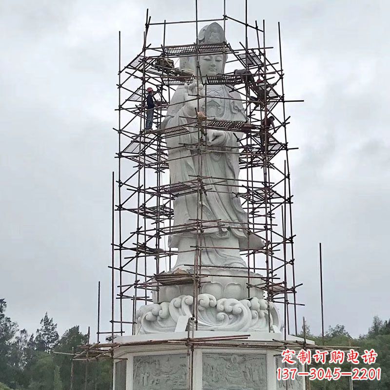泉州大型汉白玉观音菩萨石雕
