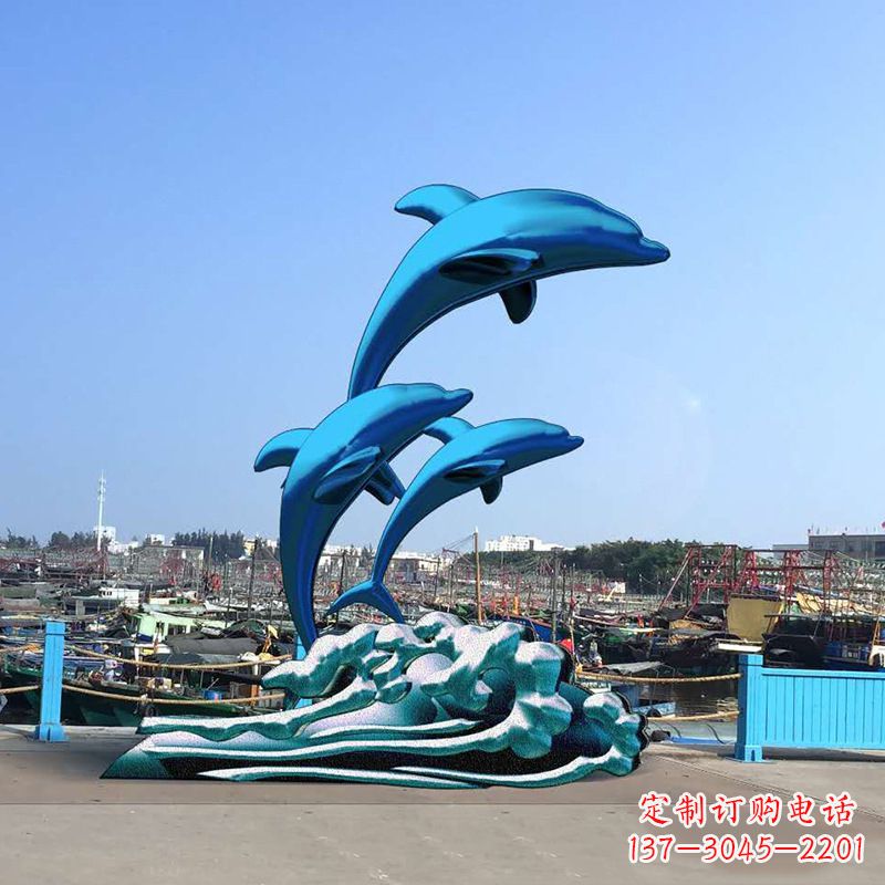 泉州精美玻璃钢海豚雕塑