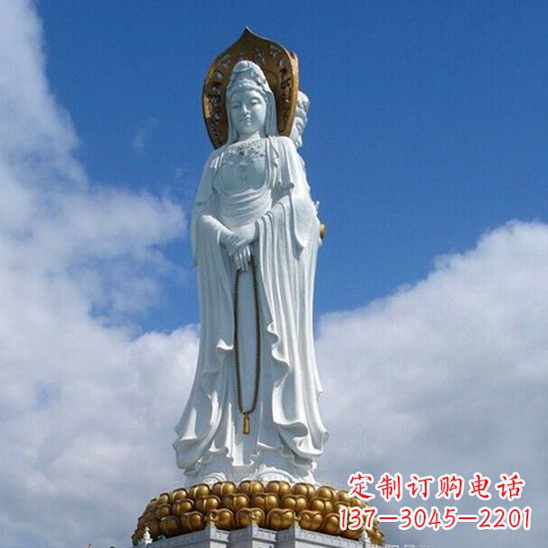泉州大型景区景点三面观音石雕佛像