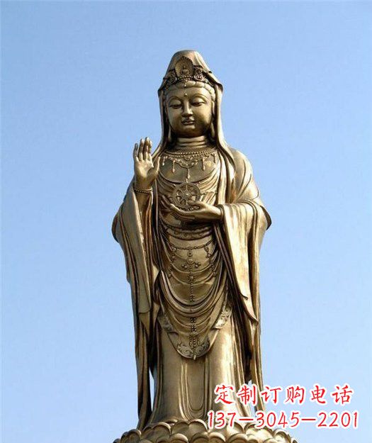 泉州大型立式观音铜雕