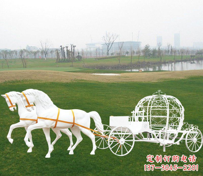 泉州优雅迷人的欧式马车动物玻璃钢雕塑