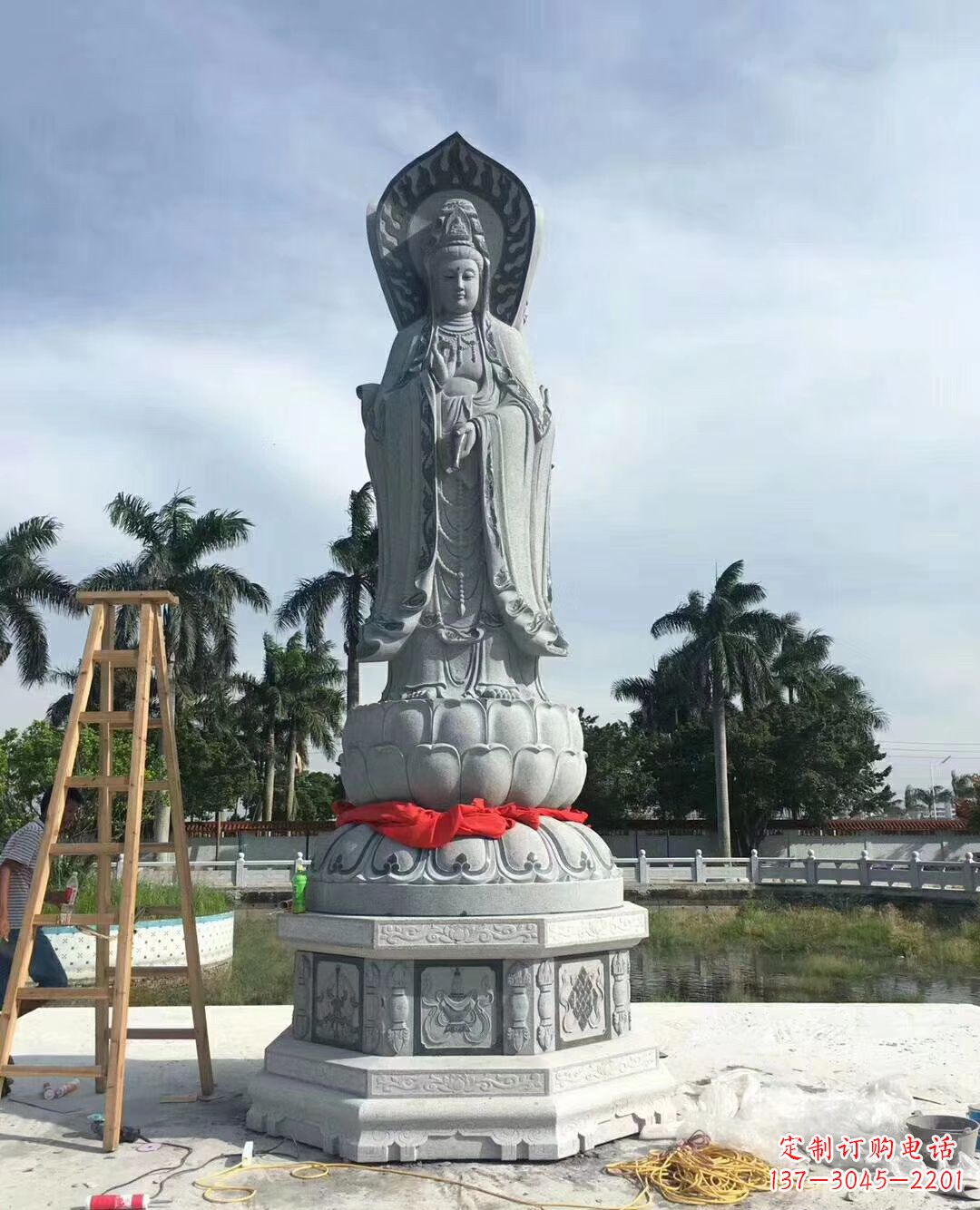 泉州大型石雕观音广场景观雕塑户外摆件