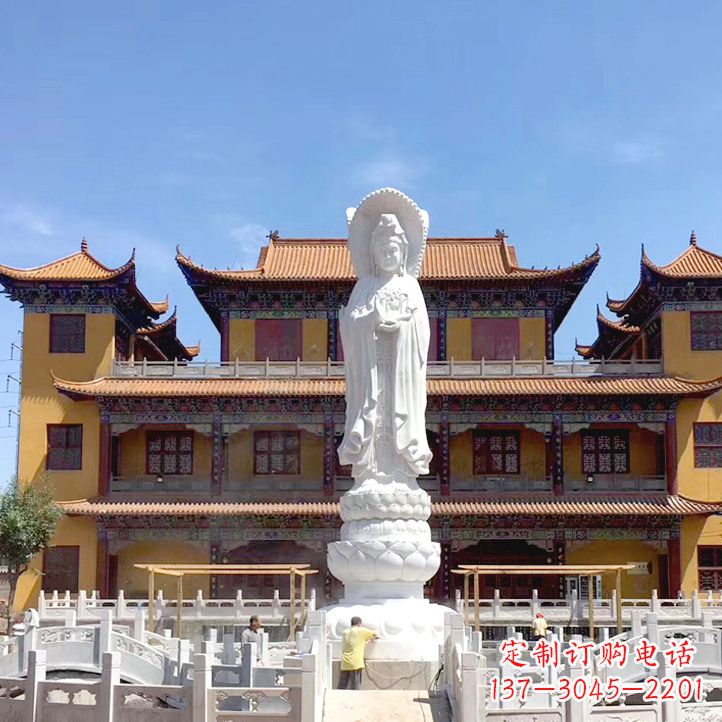 泉州大型寺庙汉白玉观音石雕塑